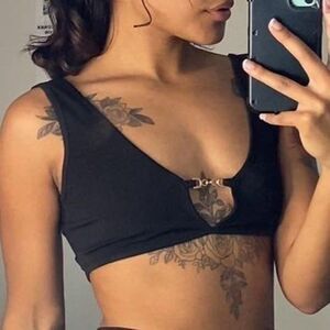 Black Sexy Cut Out Top